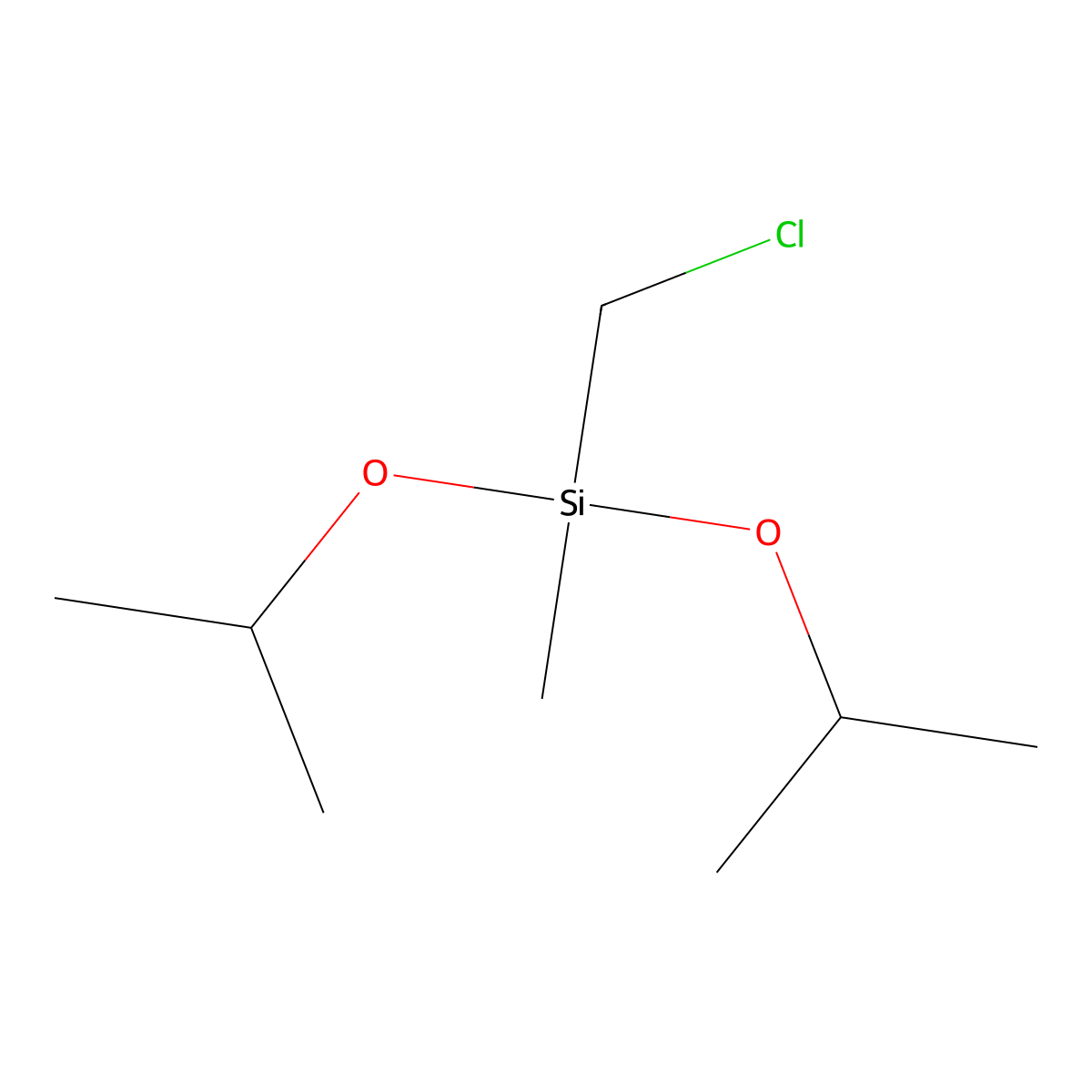 Chloromethylmethyldiisopropoxysilane molecular structure, CAS 2212-08-0