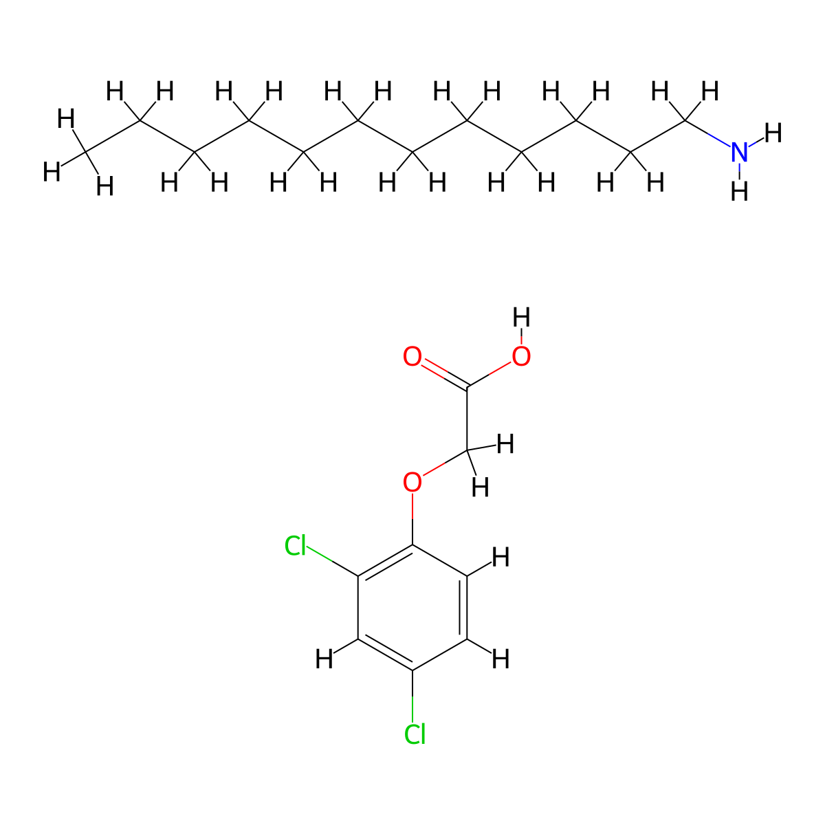 2,4-D-dodecylammonium molecular structure, CAS 2212-54-6