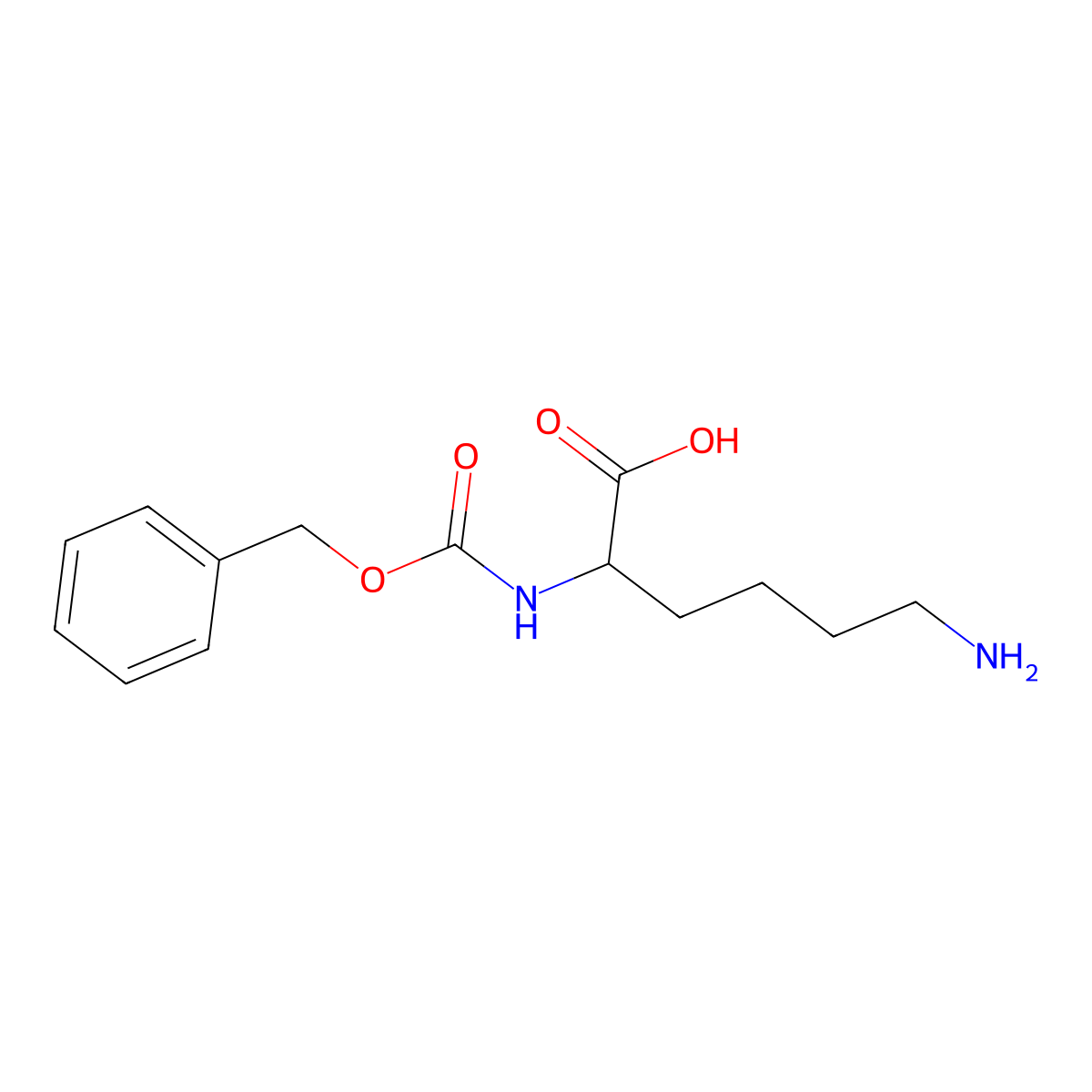 N-alpha-Benzyloxycarbonyl-L-lysine molecular structure, CAS 2212-75-1