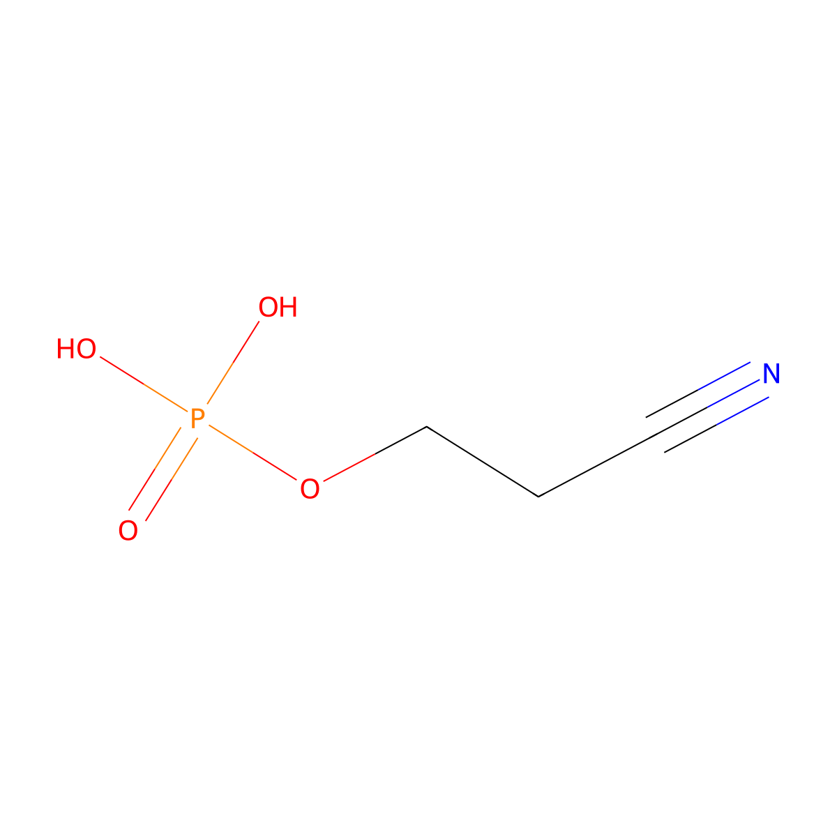 2-Cyanoethyl dihydrogen phosphate molecular structure, CAS 2212-88-6
