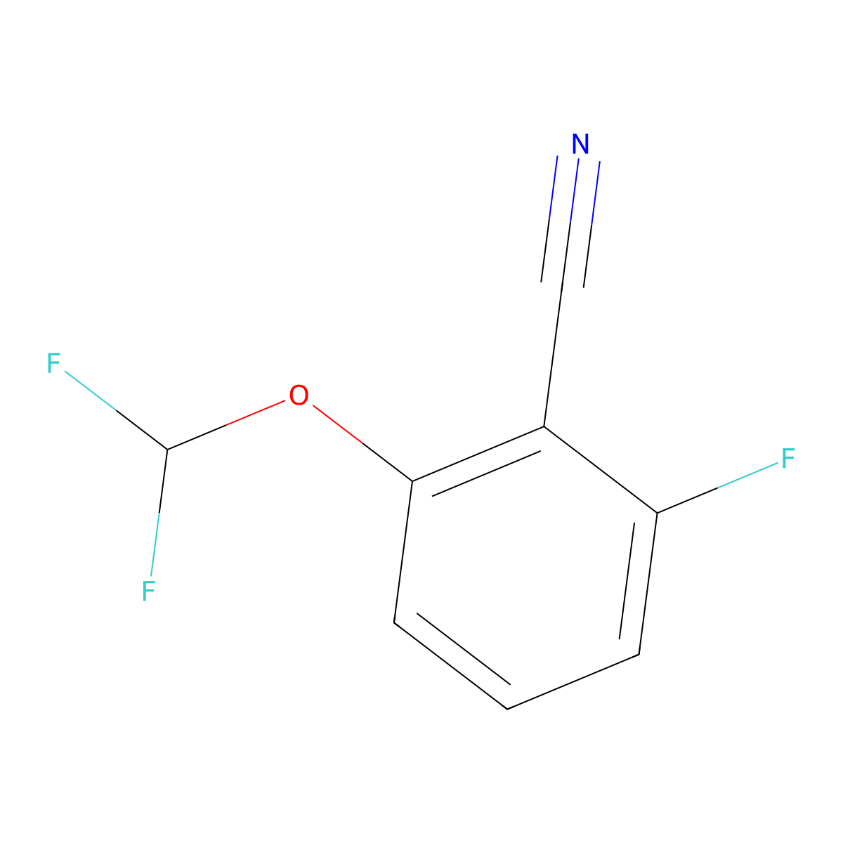 2-(Difluoromethoxy)-6-fluorobenzonitrile molecular structure, CAS 221202-14-8