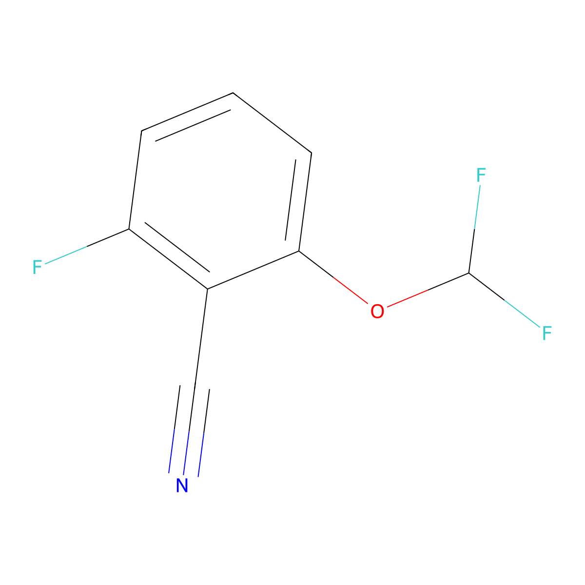 2-(Difluoromethoxy)-6-fluorobenzonitrile molecular structure, CAS 221202-14-8