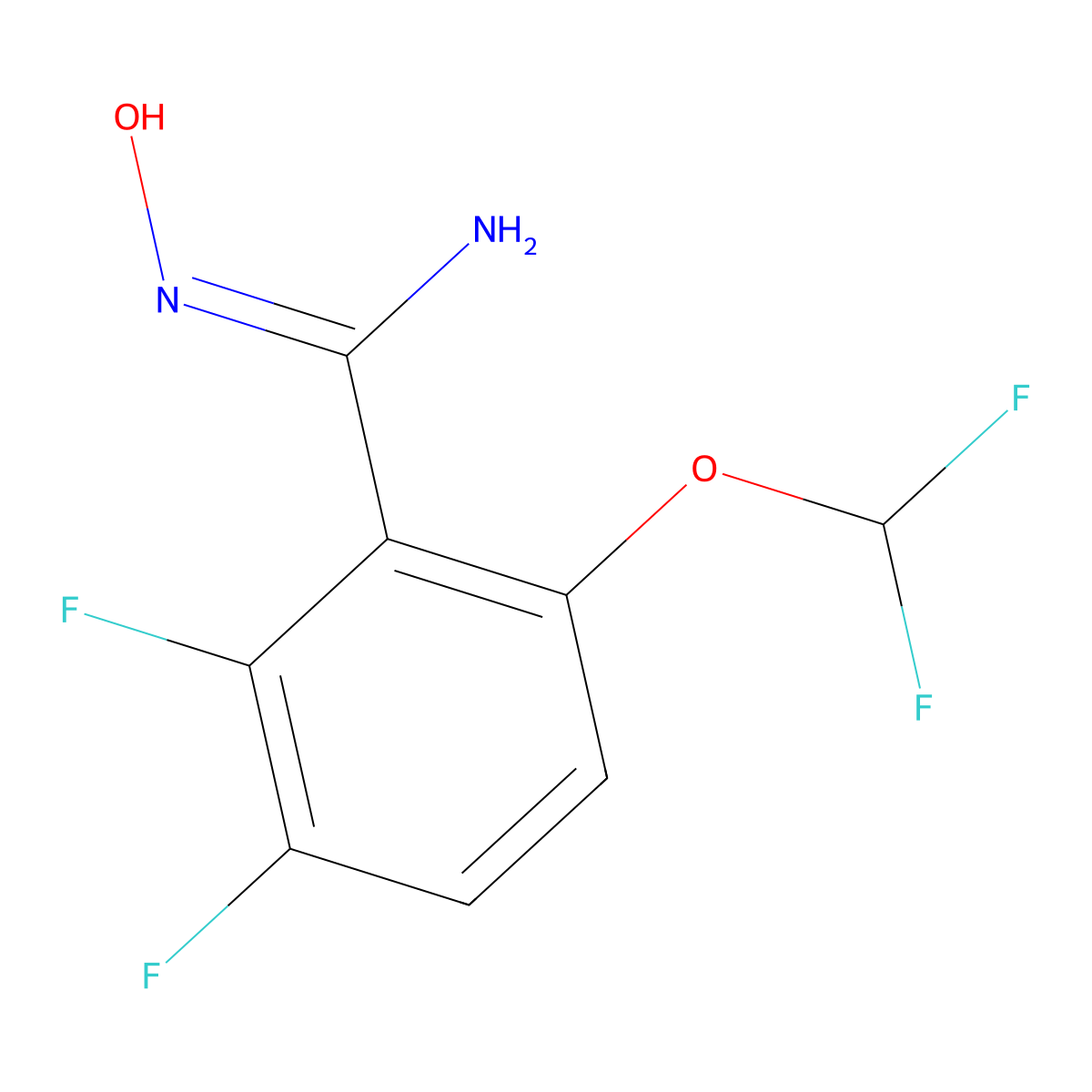 6-Difluoromethoxy-2,3-difluoro-N-hydroxy-benzamidine molecular structure, CAS 221202-20-6