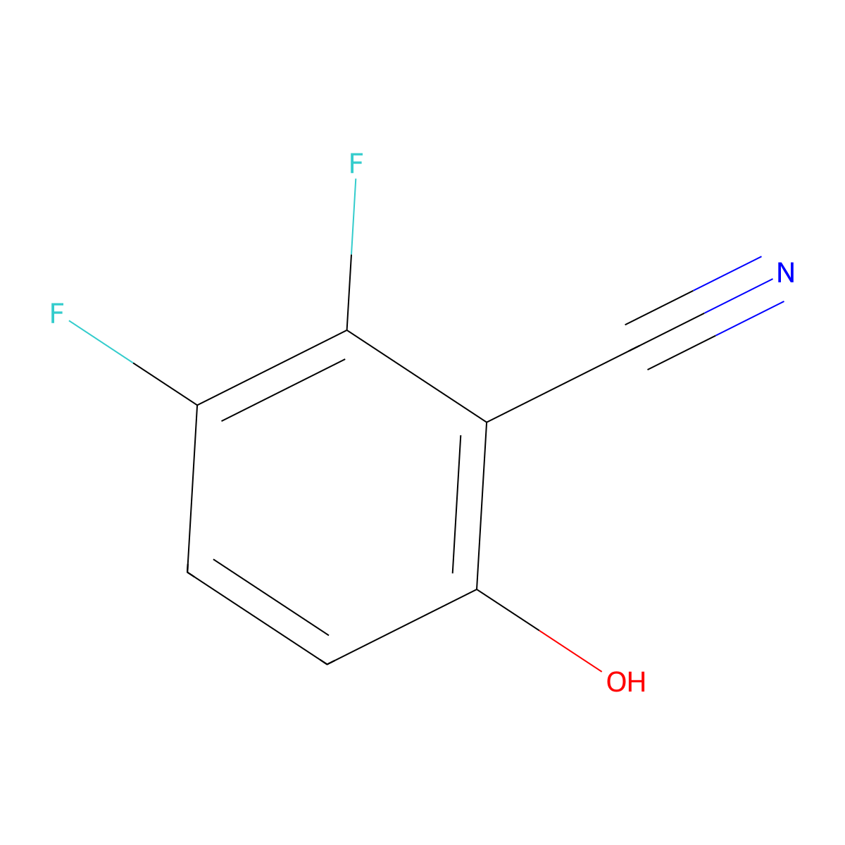 2,3-Difluoro-6-hydroxybenzonitrile molecular structure, CAS 221202-36-4