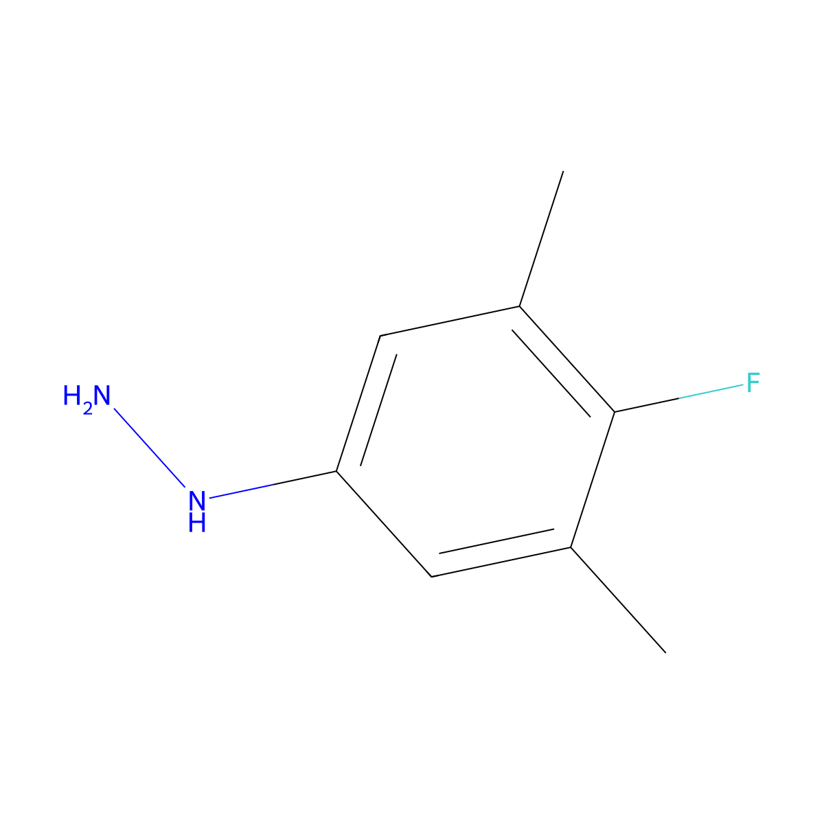 (4-Fluoro-3,5-dimethylphenyl)hydrazine molecular structure, CAS 2212021-39-9