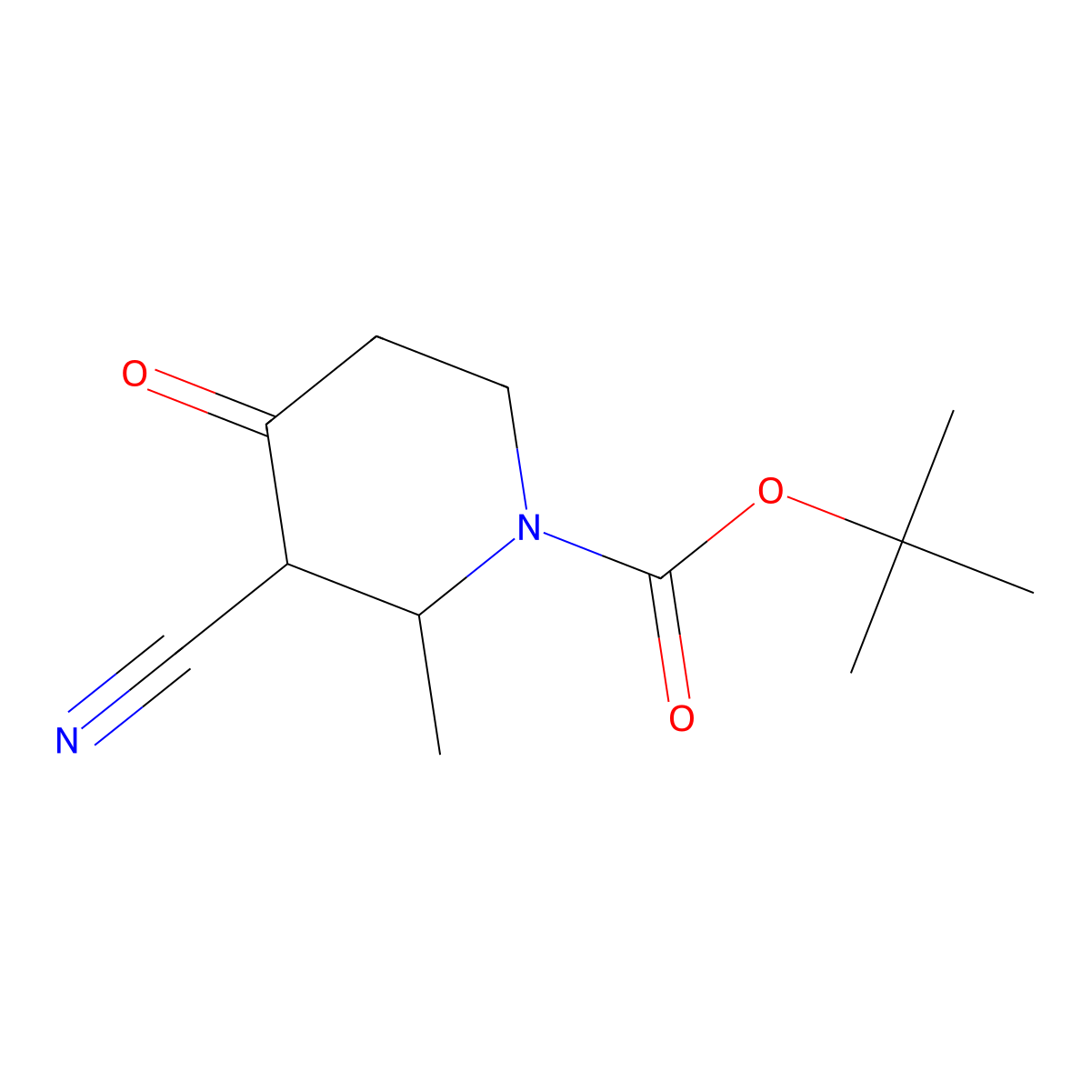 (2S)-tert-Butyl 3-cyano-2-methyl-4-oxopiperidine-1-carboxylate molecular structure, CAS 2212021-56-0