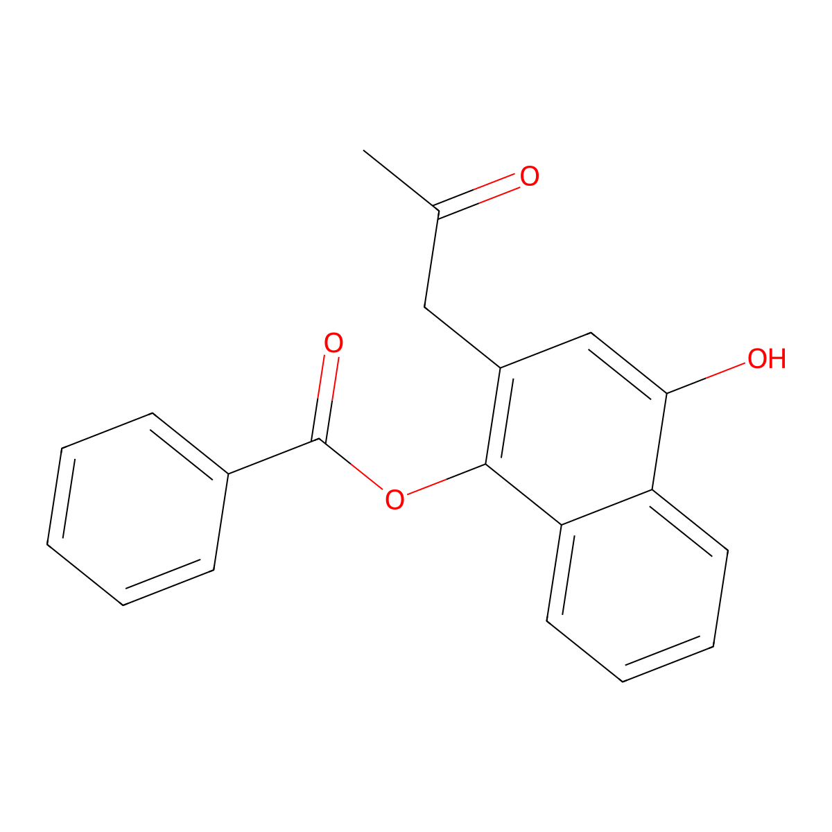 4-Hydroxy-2-(2-oxopropyl)naphthalen-1-yl benzoate molecular structure, CAS 221206-23-1