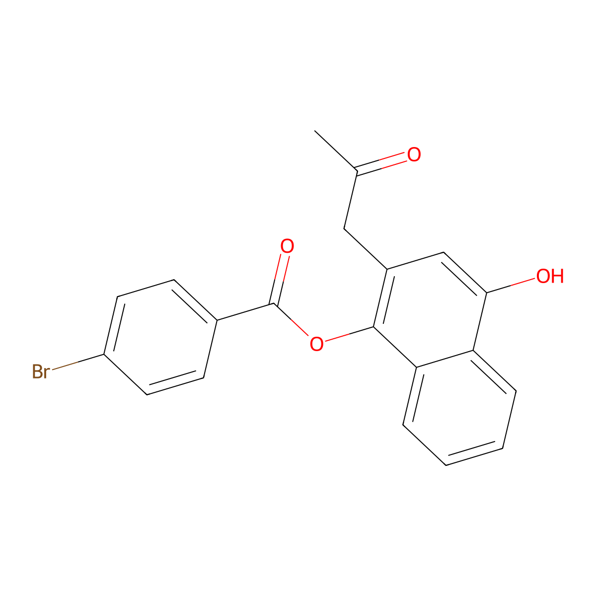 4-Hydroxy-2-(2-oxopropyl)naphthalen-1-yl 4-bromobenzoate molecular structure, CAS 221206-26-4
