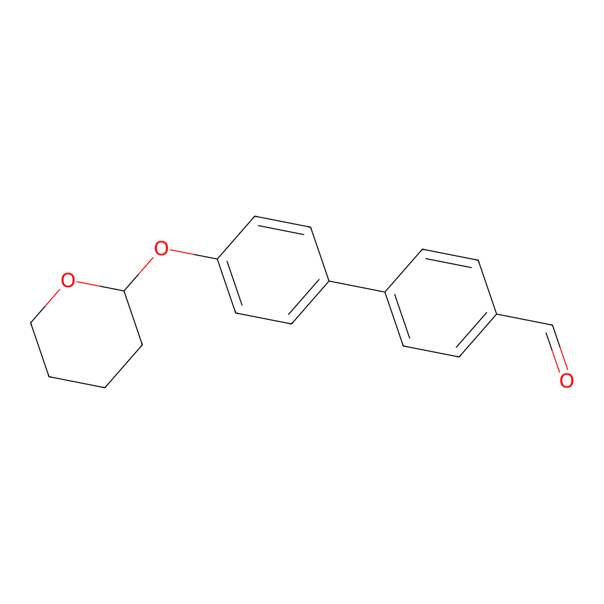 4'-(Tetrahydropyran-2-yloxy)biphenyl-4-carbaldehyde molecular structure, CAS 221209-50-3