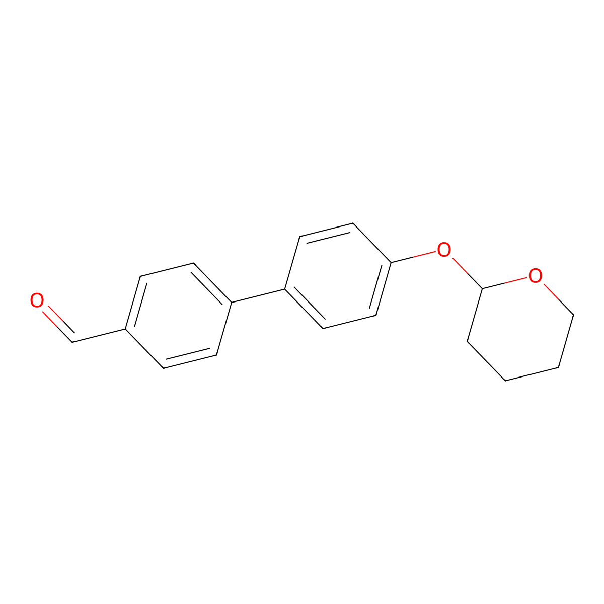 4'-(Tetrahydropyran-2-yloxy)biphenyl-4-carbaldehyde molecular structure, CAS 221209-50-3