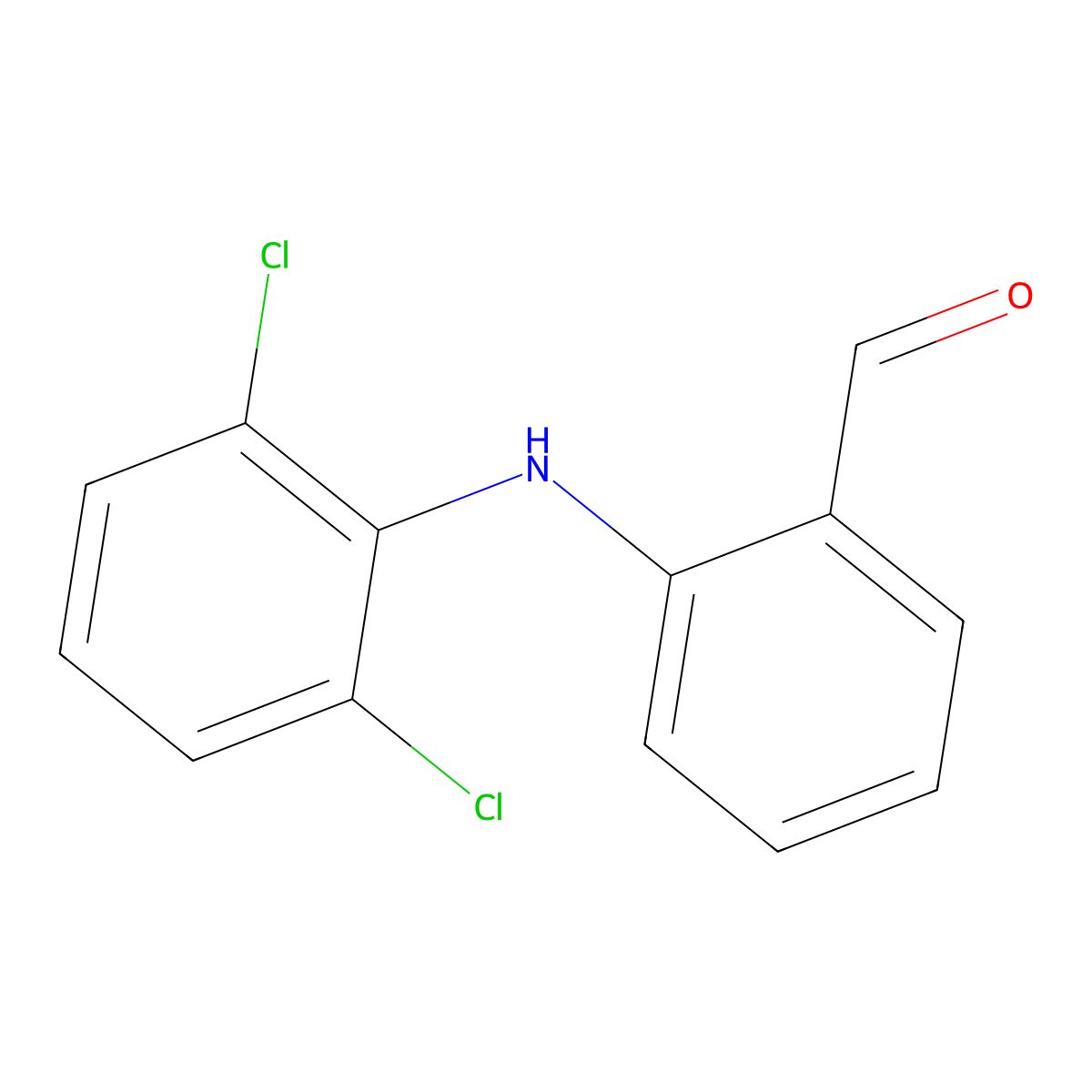 2-((2,6-Dichlorophenyl)amino)benzaldehyde molecular structure, CAS 22121-58-0
