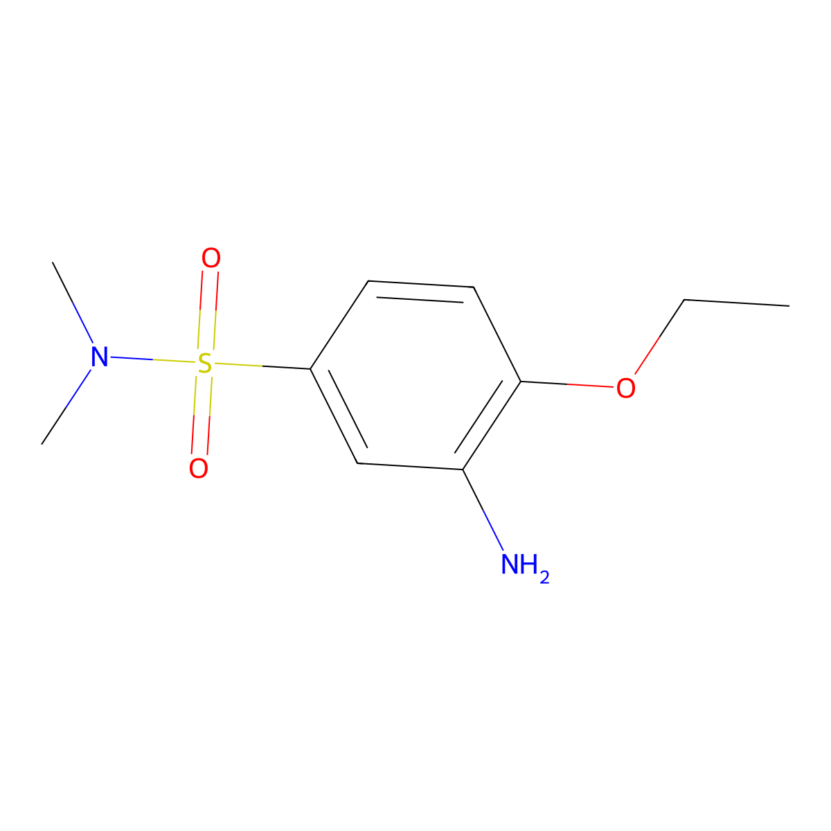 3-amino-4-ethoxy-N,N-dimethylbenzene-1-sulfonamide molecular structure, CAS 22121-73-9