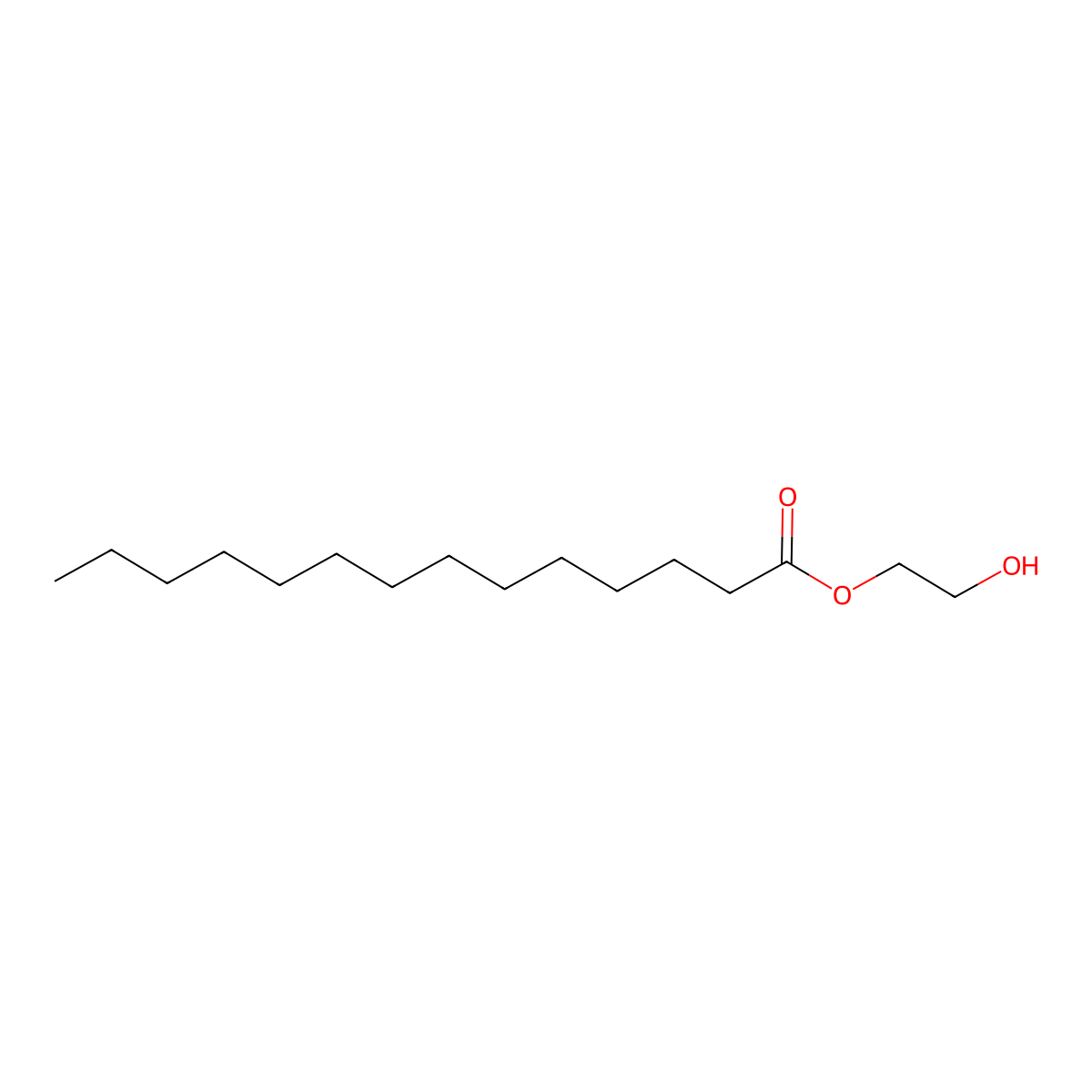 2-Hydroxyethyl tetradecanoate molecular structure, CAS 22122-18-5
