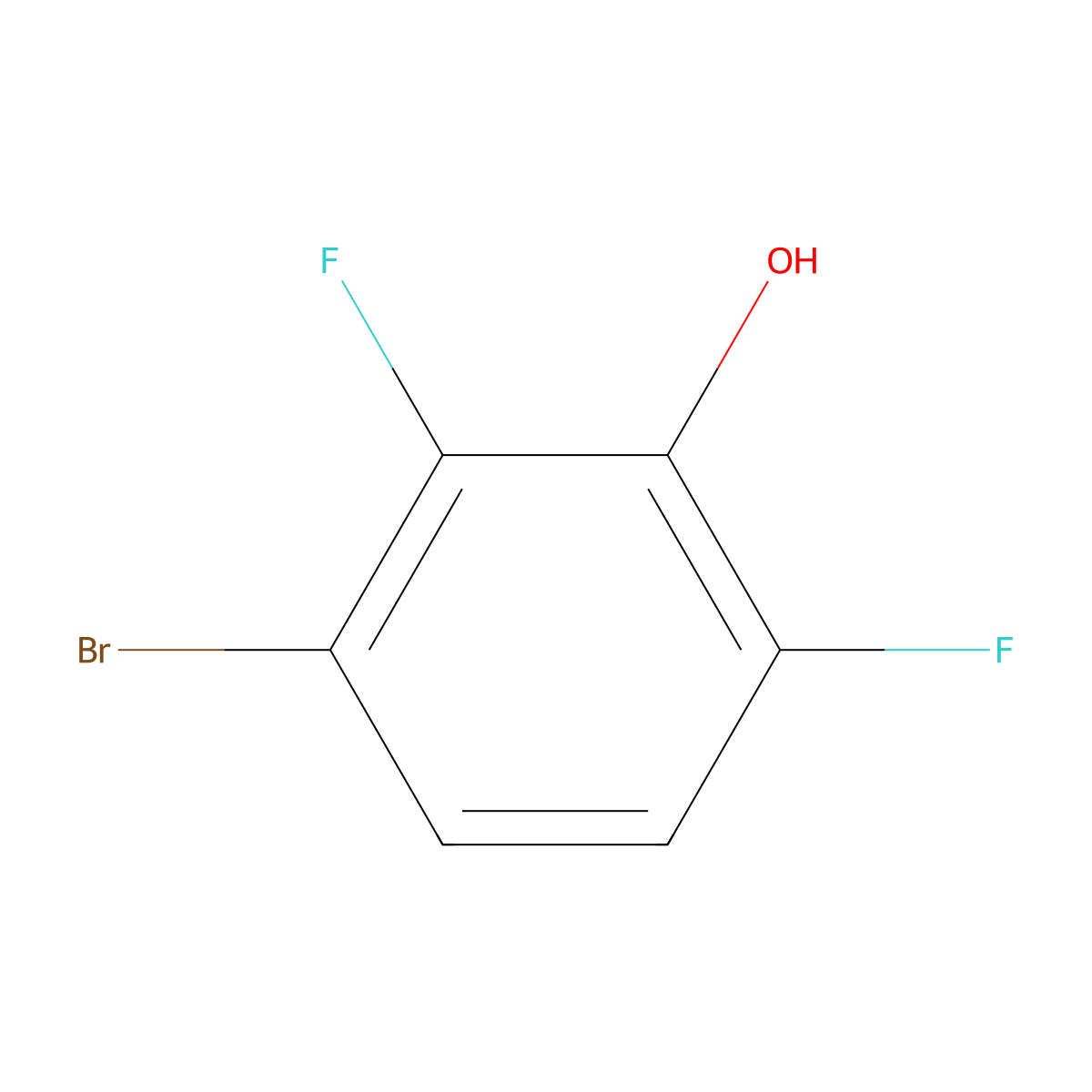 3-Bromo-2,6-difluorophenol molecular structure, CAS 221220-99-1