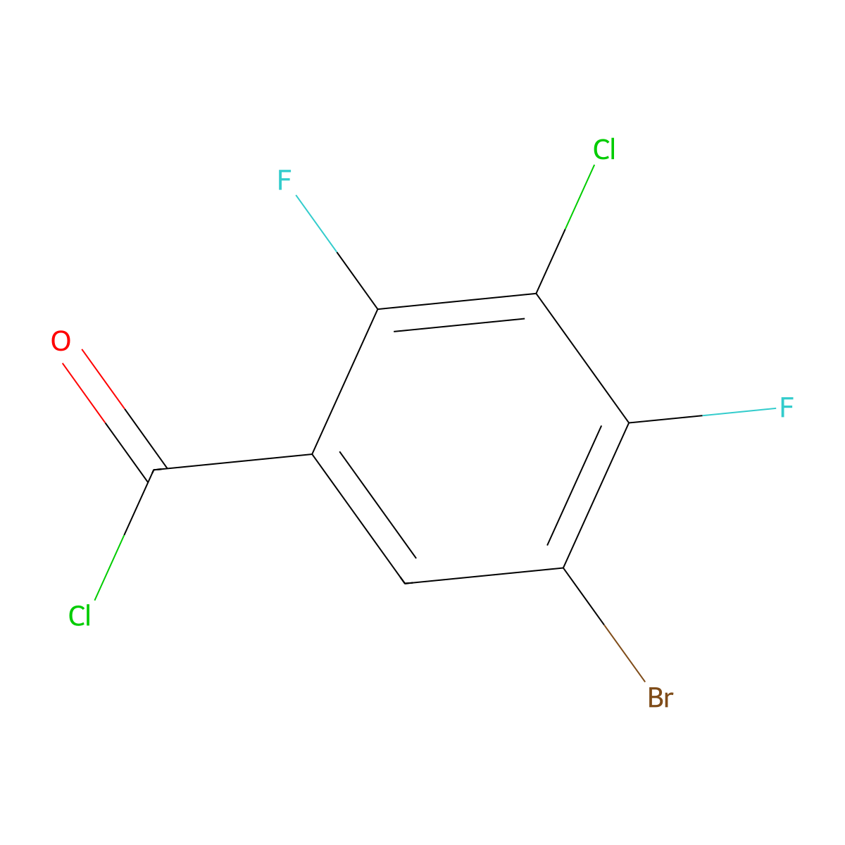5-Bromo-3-chloro-2,4-difluorobenzoyl chloride molecular structure, CAS 221221-04-1