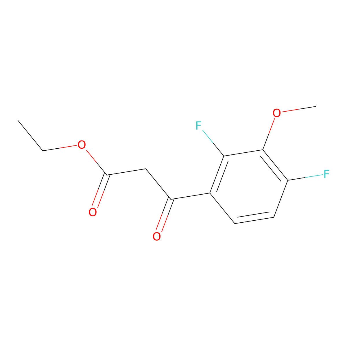 Ethyl 2,4-difluoro-3-methoxybenzoylacetate molecular structure, CAS 221221-12-1