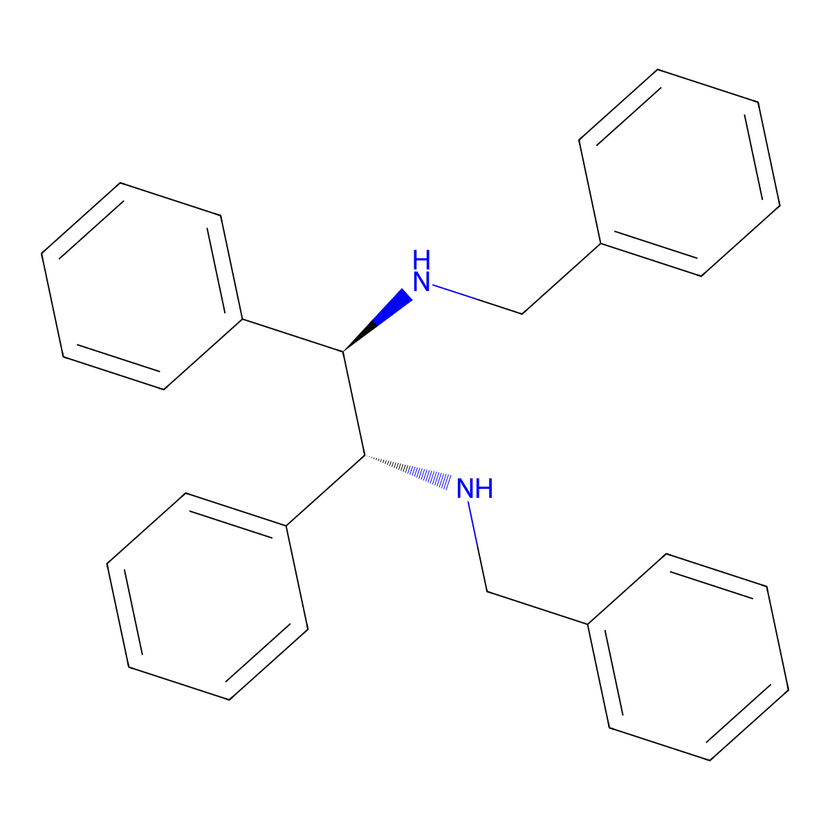 (1R,2R)-N1,N2-Dibenzyl-1,2-diphenylethane-1,2-diamine molecular structure, CAS 221226-19-3
