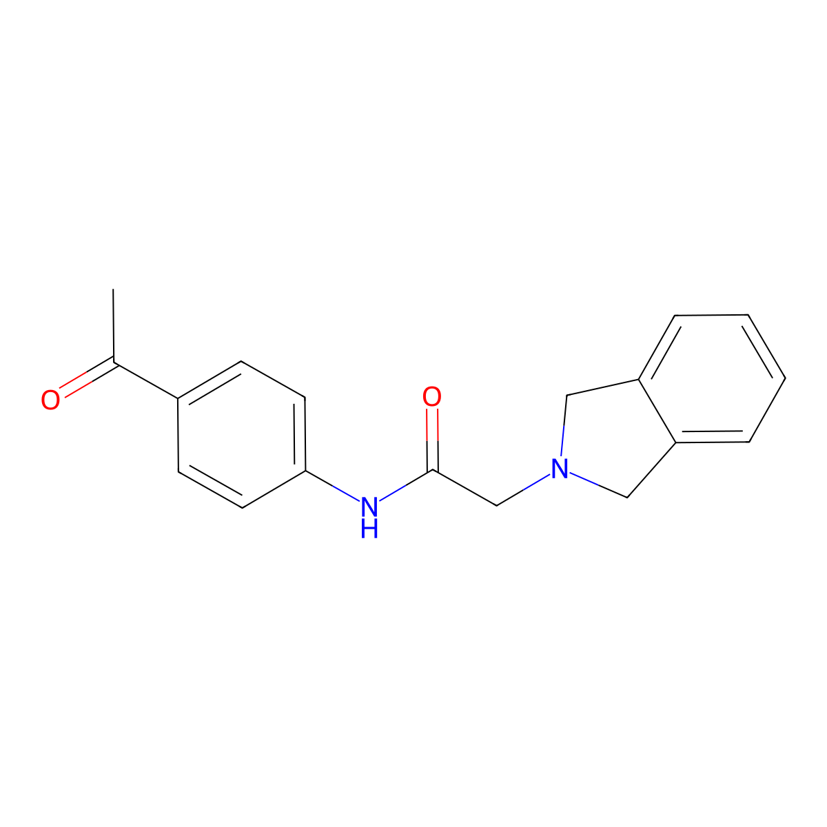 N-(4-acetylphenyl)-2-(1,3-dihydroisoindol-2-yl)acetamide molecular structure, CAS 2212274-88-7