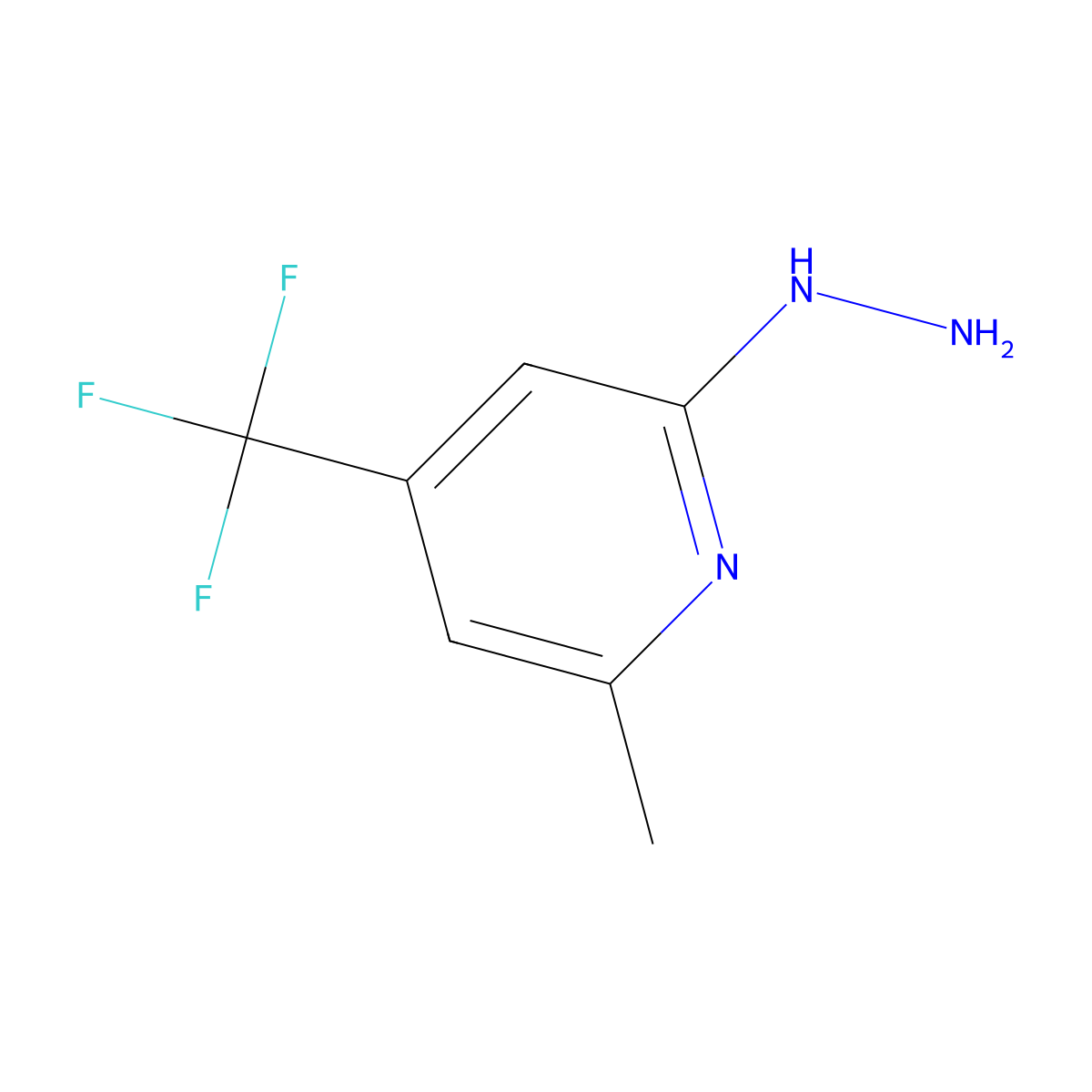 1-(6-Methyl-4-(trifluoromethyl)-2-pyridyl)hydrazine molecular structure, CAS 22123-09-7