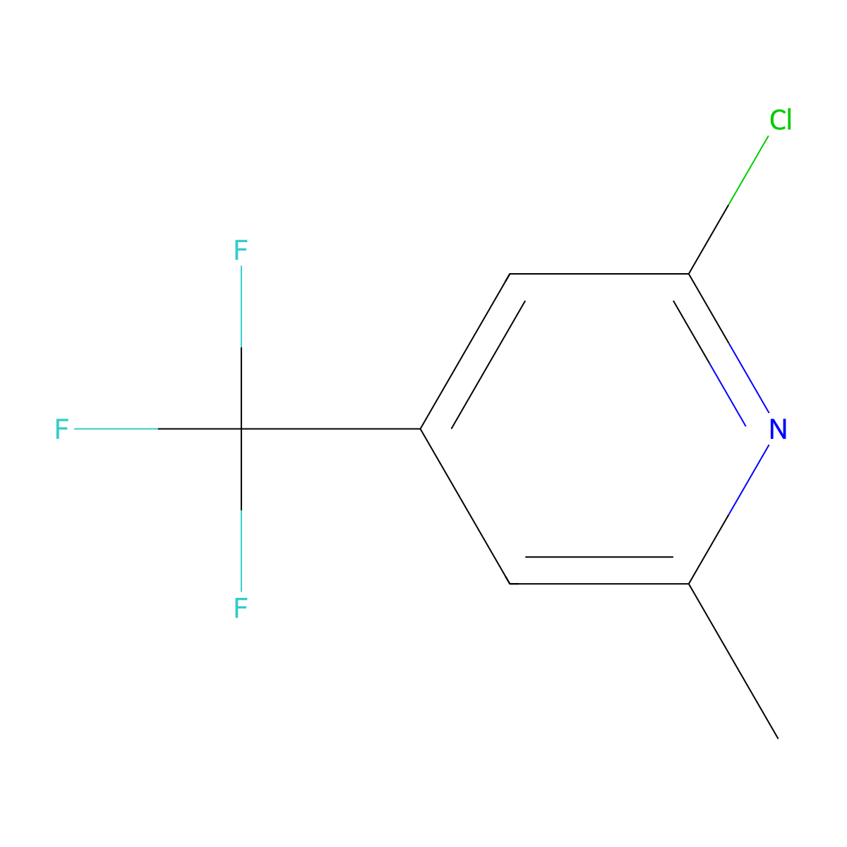 2-Chloro-6-methyl-4-(trifluoromethyl)pyridine molecular structure, CAS 22123-14-4