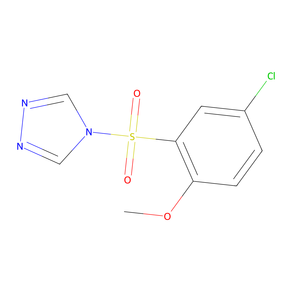 4-(5-chloro-2-methoxybenzenesulfonyl)-4H-1,2,4-triazole molecular structure, CAS 2212306-41-5