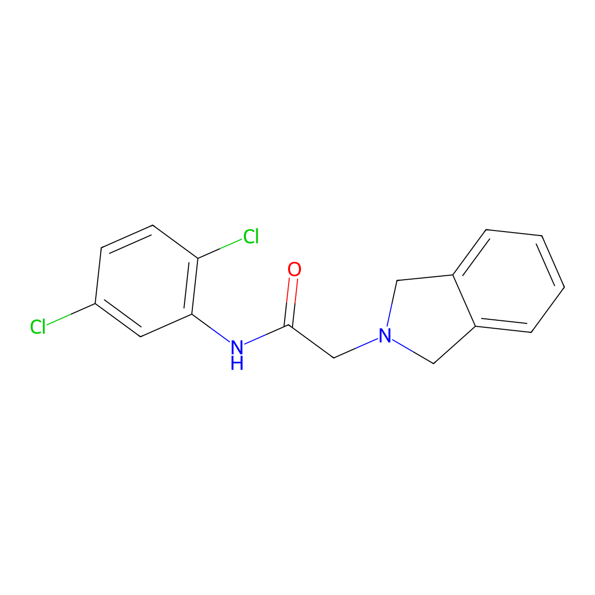N-(2,5-dichlorophenyl)-2-(2,3-dihydro-1H-isoindol-2-yl)acetamide molecular structure, CAS 2212364-91-3