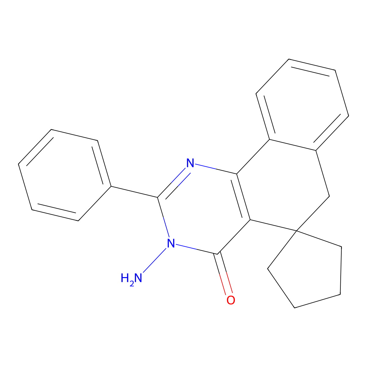 3-amino-2-phenylspiro[6H-benzo[h]quinazoline-5,1'-cyclopentane]-4-one molecular structure, CAS 221238-77-3