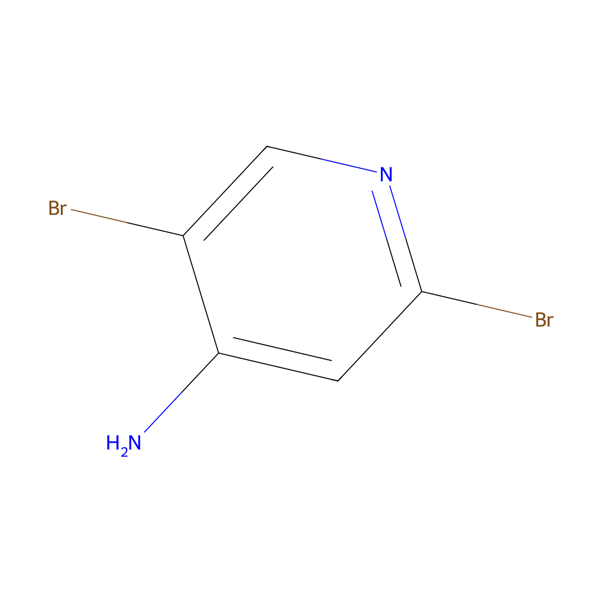 2,5-Dibromopyridin-4-amine molecular structure, CAS 221241-37-8