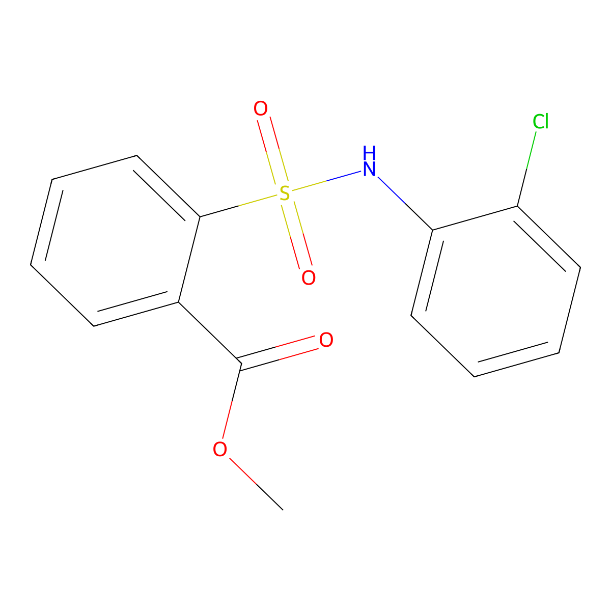 Methyl 2-[(2-chlorophenyl)sulfamoyl]benzoate molecular structure, CAS 221242-82-6