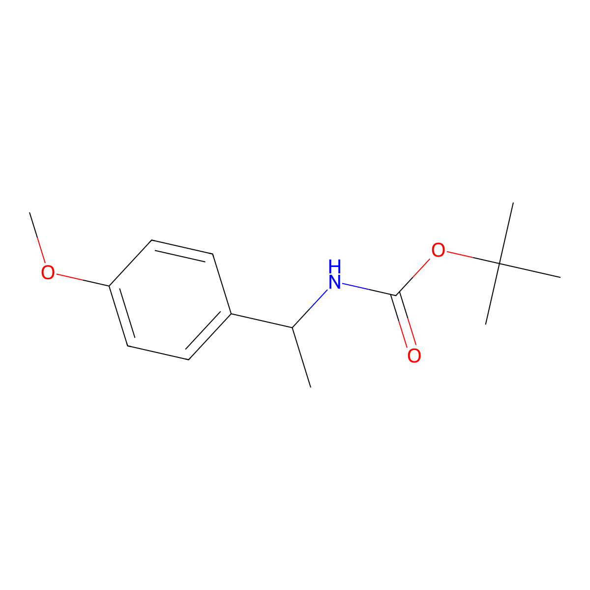 Tert-butyl [(1S)-1-(4-methoxyphenyl)ethyl]carbamate molecular structure, CAS 221247-85-4