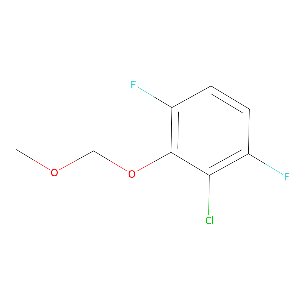 2-Chloro-1,4-difluoro-3-(methoxymethoxy)benzene molecular structure, CAS 2212470-41-0