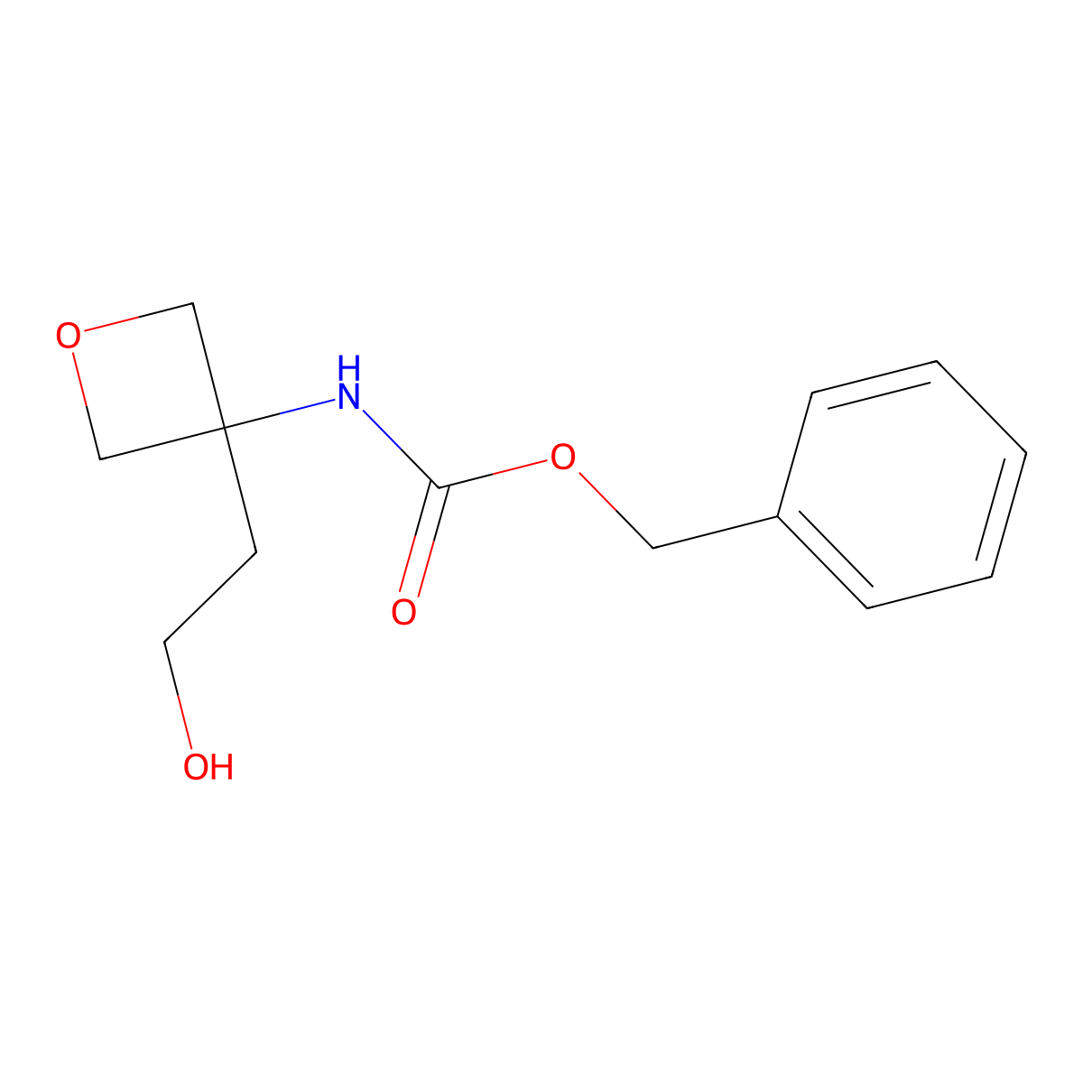 benzyl N-[3-(2-hydroxyethyl)oxetan-3-yl]carbamate molecular structure, CAS 2212508-28-4