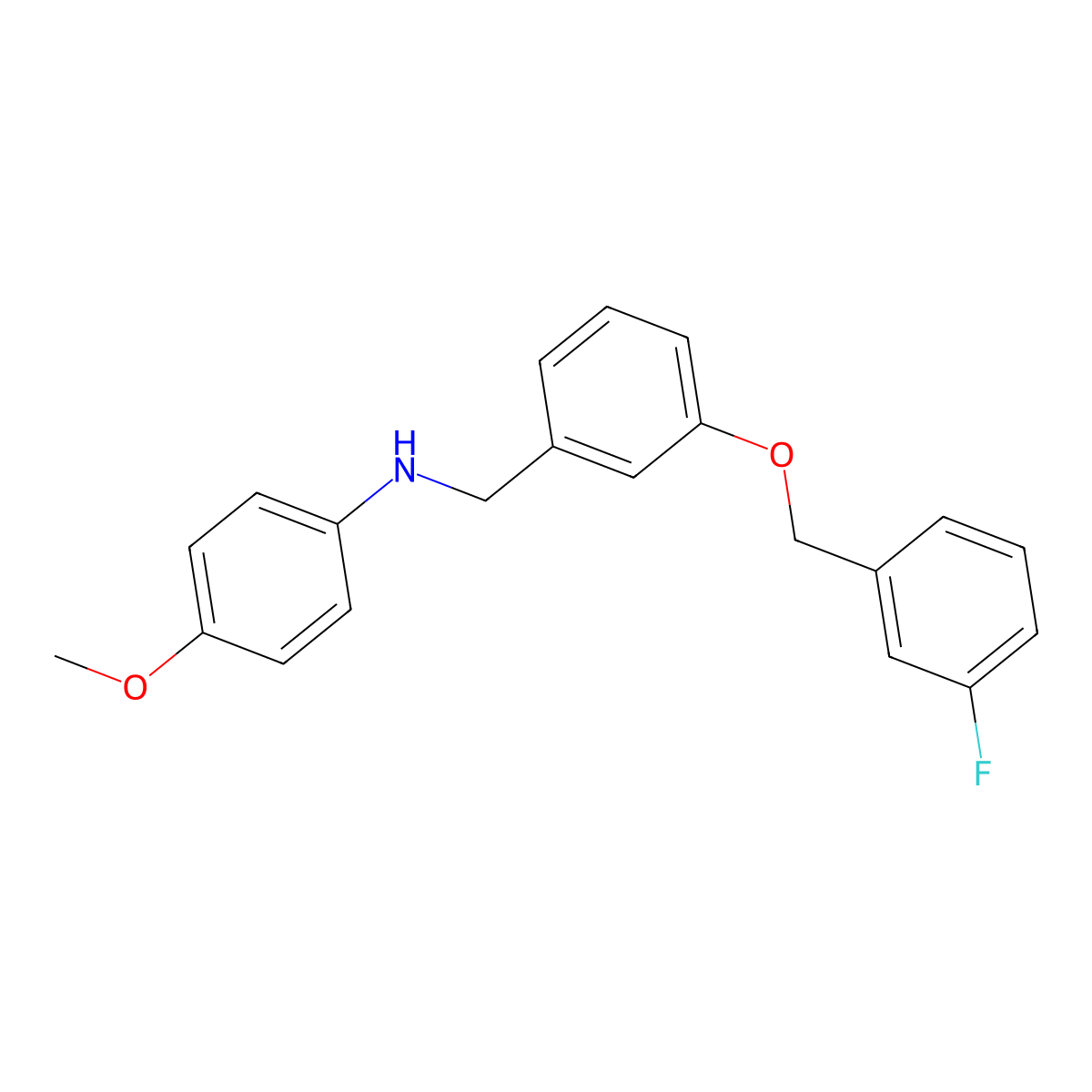 N-({3-[(3-fluorophenyl)methoxy]phenyl}methyl)-4-methoxyaniline molecular structure, CAS 2212535-07-2