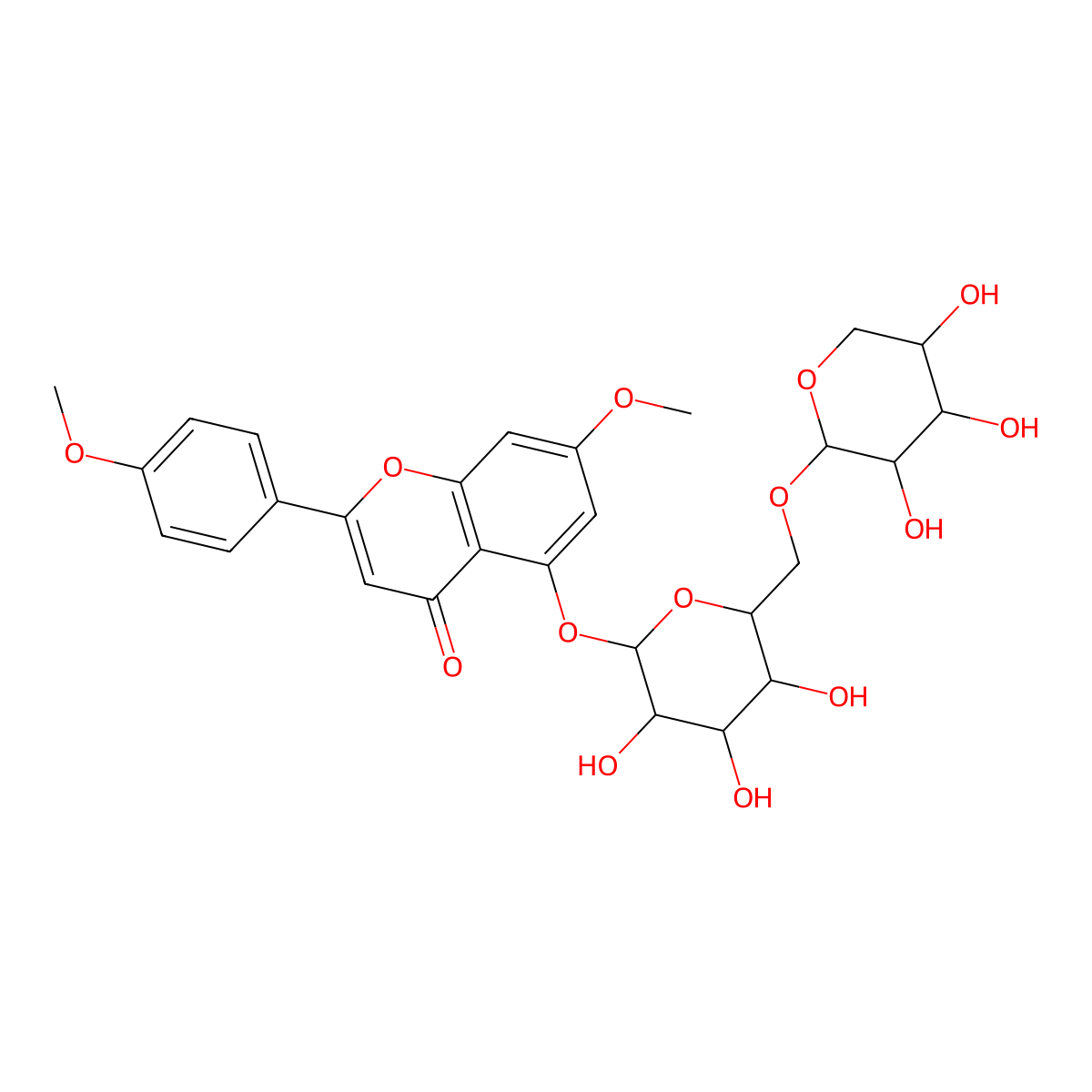 7,4'-Di-O-methylapigenin 5-O-xylosylglucoside molecular structure, CAS 221257-06-3
