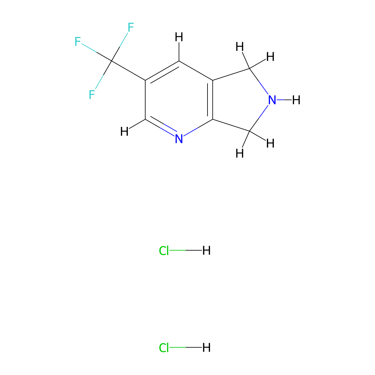 3-(Trifluoromethyl)-6,7-dihydro-5H-pyrrolo[3,4-b]pyridine dihydrochloride molecular structure, CAS 2212669-82-2