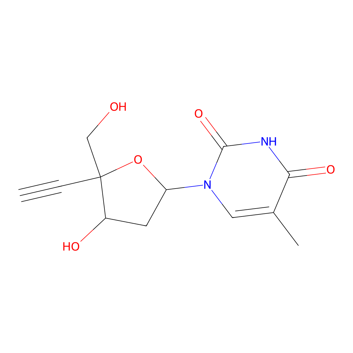 Thymidine, 4'-C-ethynyl- molecular structure, CAS 221272-62-4