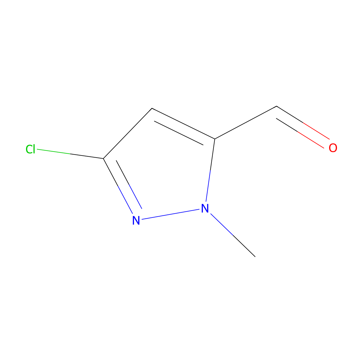 3-Chloro-1-methyl-1H-pyrazole-5-carbaldehyde molecular structure, CAS 221276-16-0