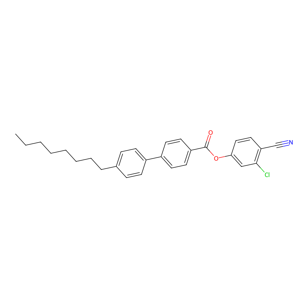 (3-Chloro-4-cyanophenyl) 4-(4-octylphenyl)benzoate molecular structure, CAS 2212769-38-3