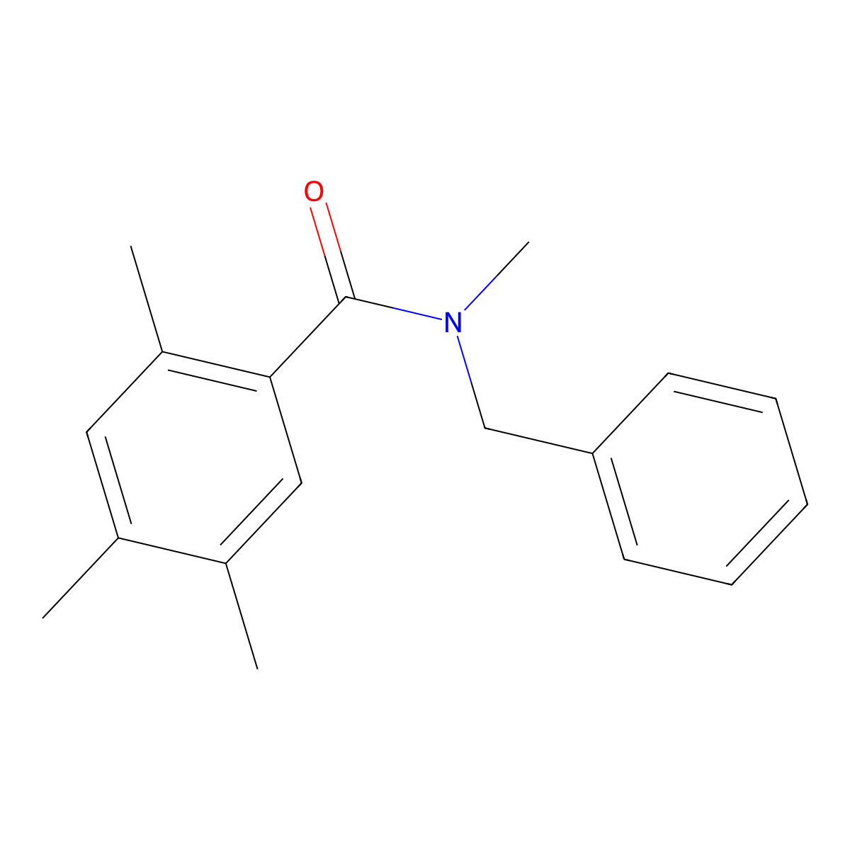 N,2,4,5-Tetramethyl-N-(phenylmethyl)benzamide molecular structure, CAS 2212816-79-8