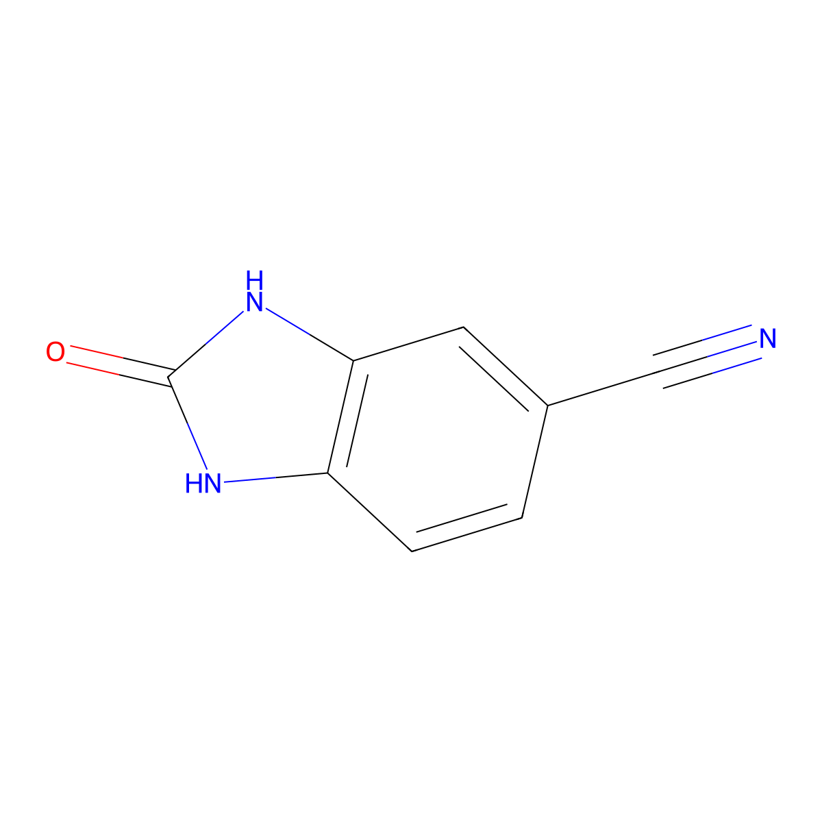 2-Oxo-2,3-dihydro-1H-benzimidazole-5-carbonitrile molecular structure, CAS 221289-88-9