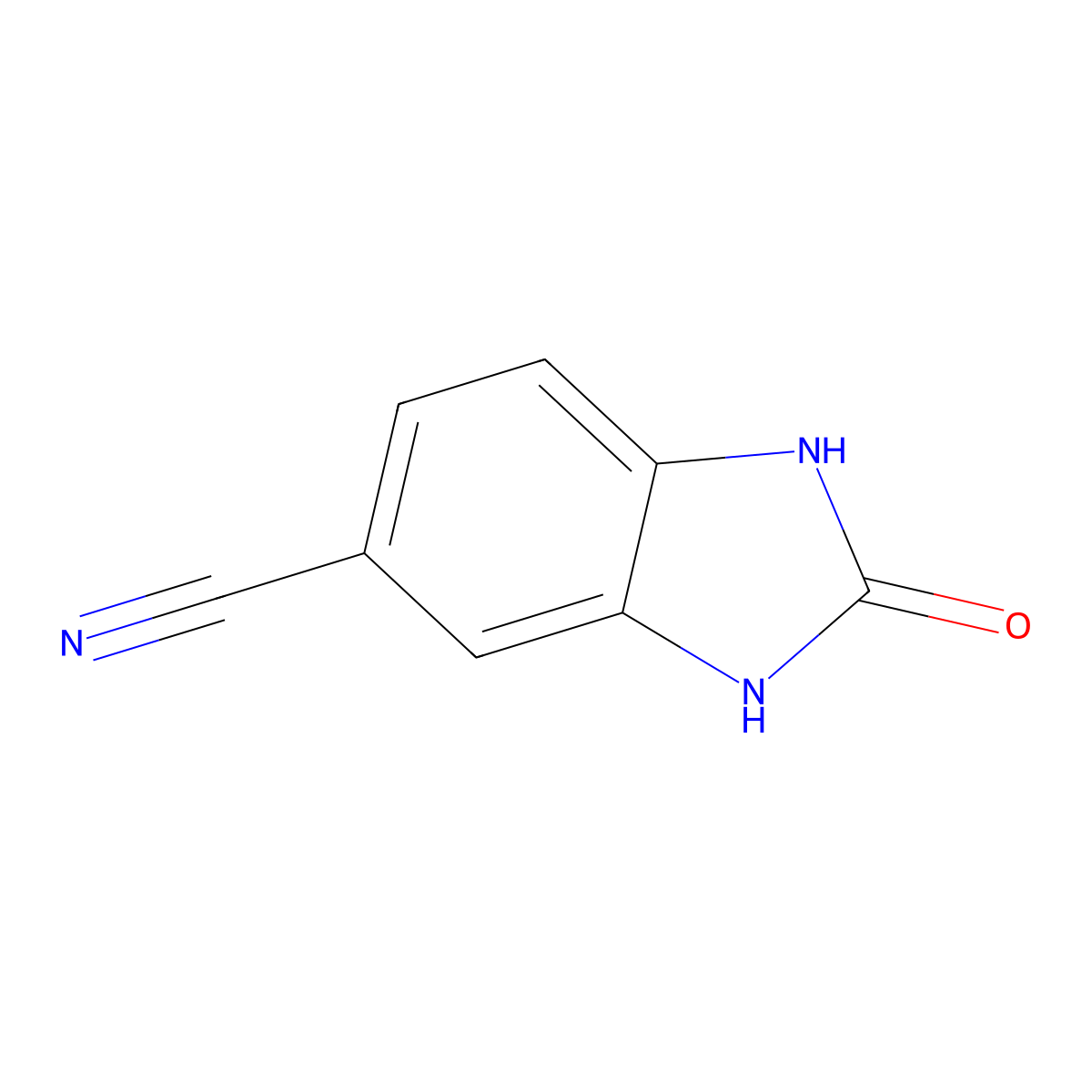 2-Oxo-2,3-dihydro-1H-benzimidazole-5-carbonitrile molecular structure, CAS 221289-88-9