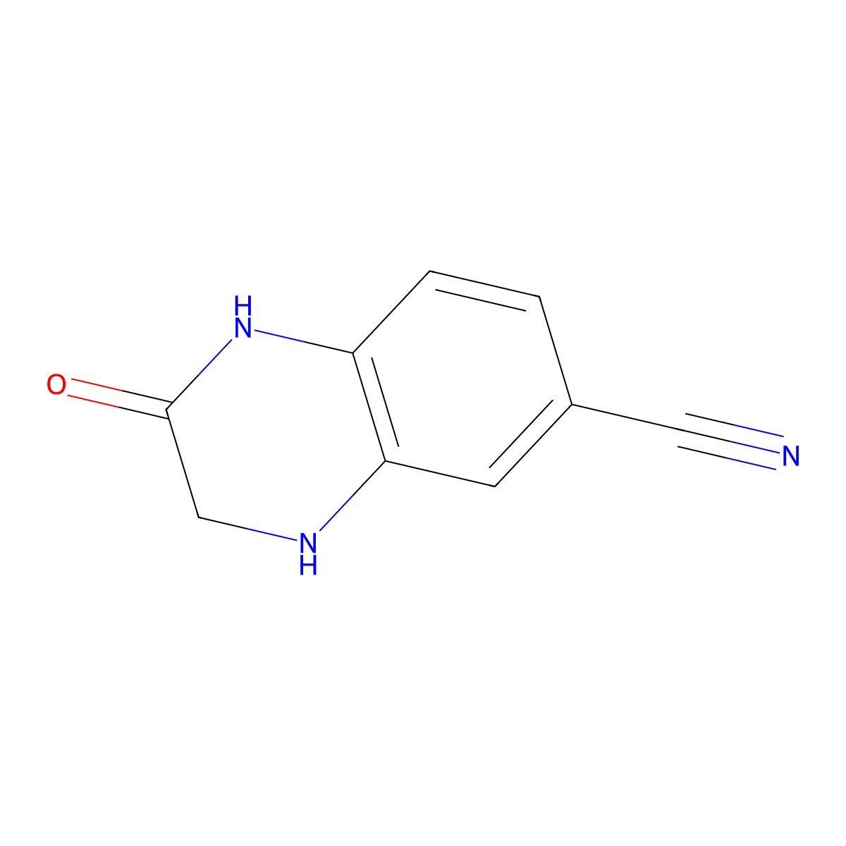 2-Oxo-1,2,3,4-tetrahydroquinoxaline-6-carbonitrile molecular structure, CAS 221290-03-5