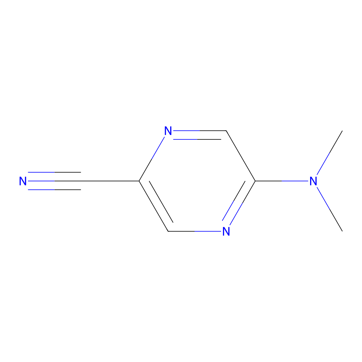 5-(Dimethylamino)-2-pyrazinecarbonitrile molecular structure, CAS 221295-05-2