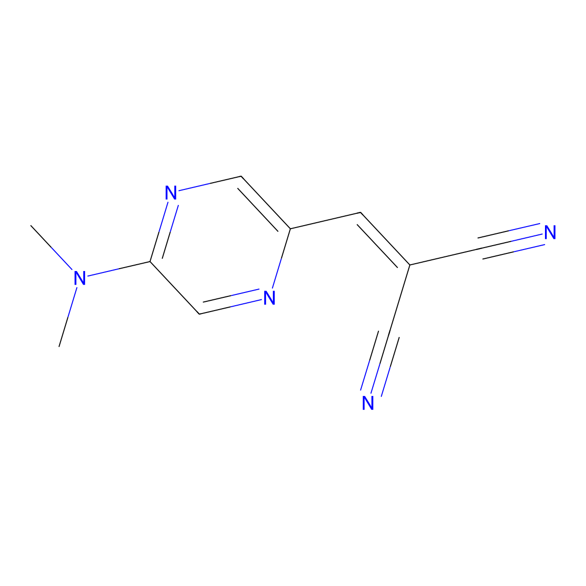 [[5-(Dimethylamino)pyrazine-2-yl]methylene]malononitrile molecular structure, CAS 221295-10-9