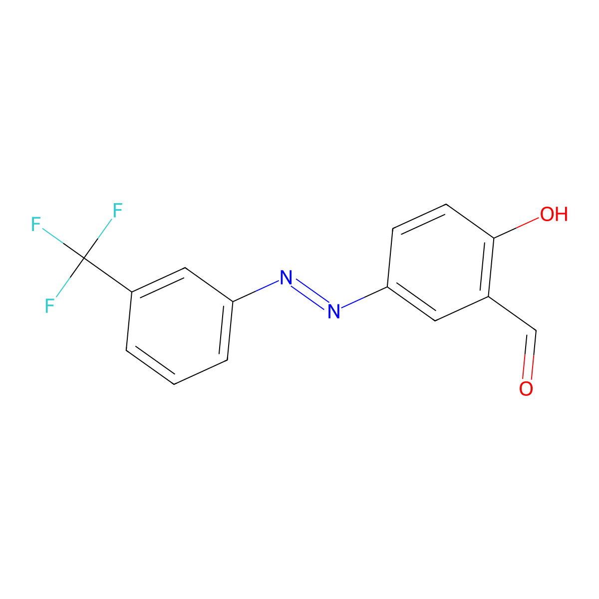 2-hydroxy-5-{(Z)-[3-(trifluoromethyl)phenyl]diazenyl}benzaldehyde molecular structure, CAS 221296-60-2