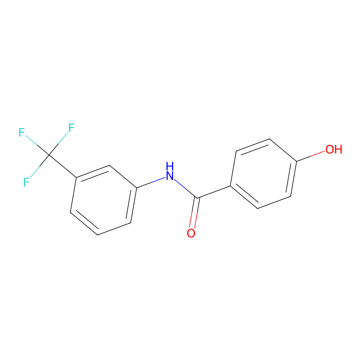 4-hydroxy-N-[3-(trifluoromethyl)phenyl]benzamide molecular structure, CAS 221297-54-7