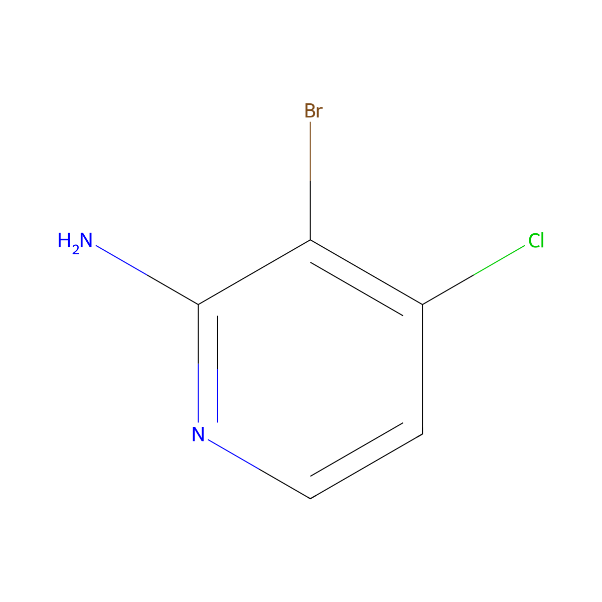 3-Bromo-4-chloropyridin-2-amine molecular structure, CAS 221297-82-1