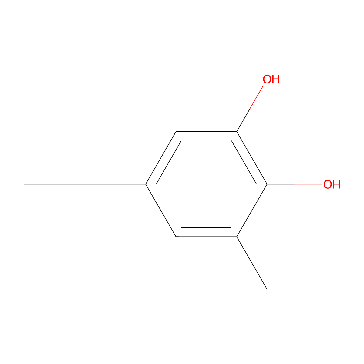 5-tert-Butyl-3-methylpyrocatechol molecular structure, CAS 2213-66-3