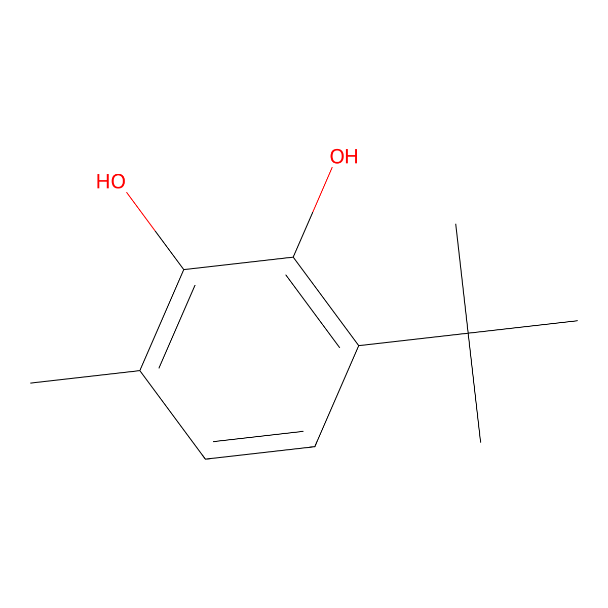 3-tert-Butyl-6-methylpyrocatechol molecular structure, CAS 2213-67-4