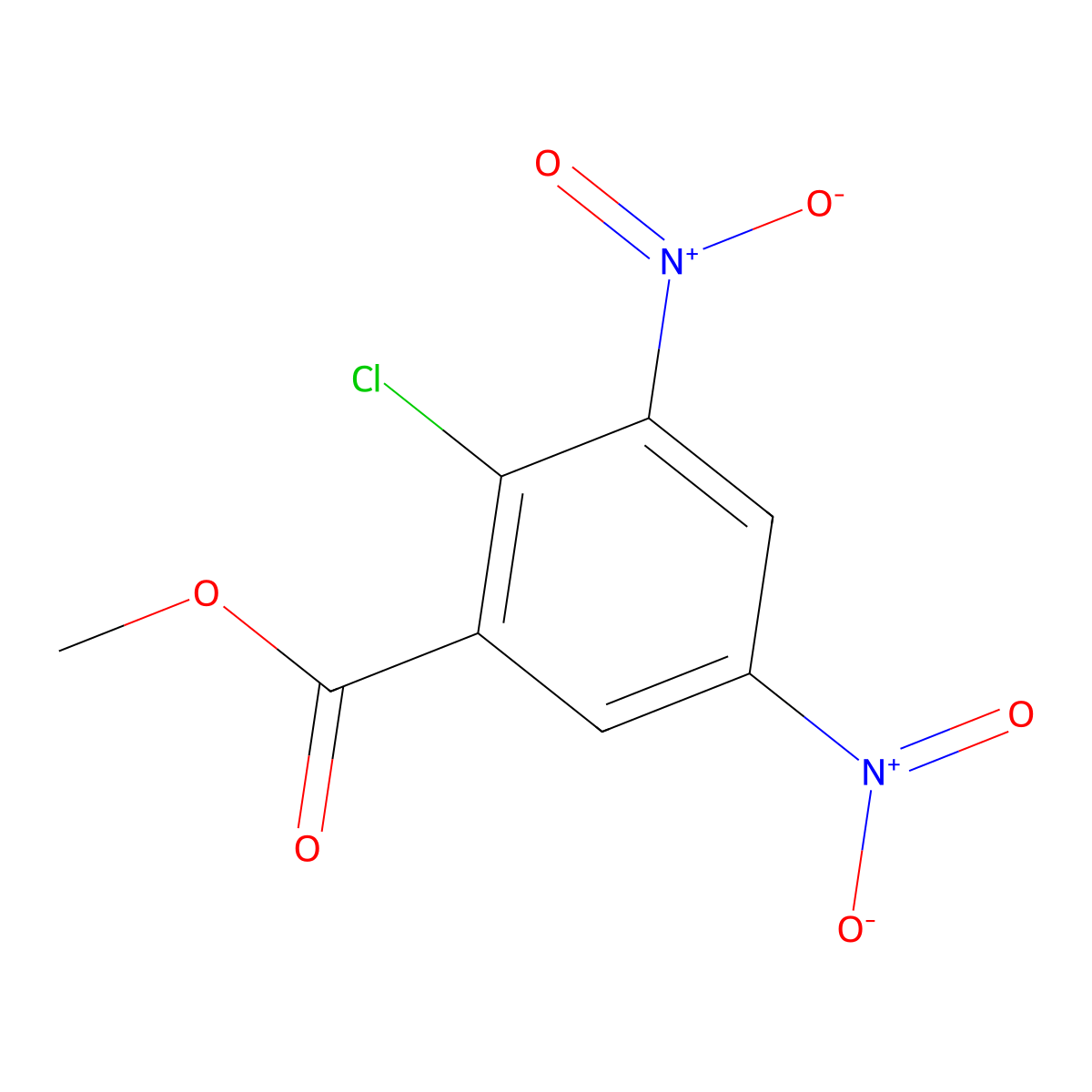 Methyl 2-chloro-3,5-dinitrobenzoate molecular structure, CAS 2213-79-8